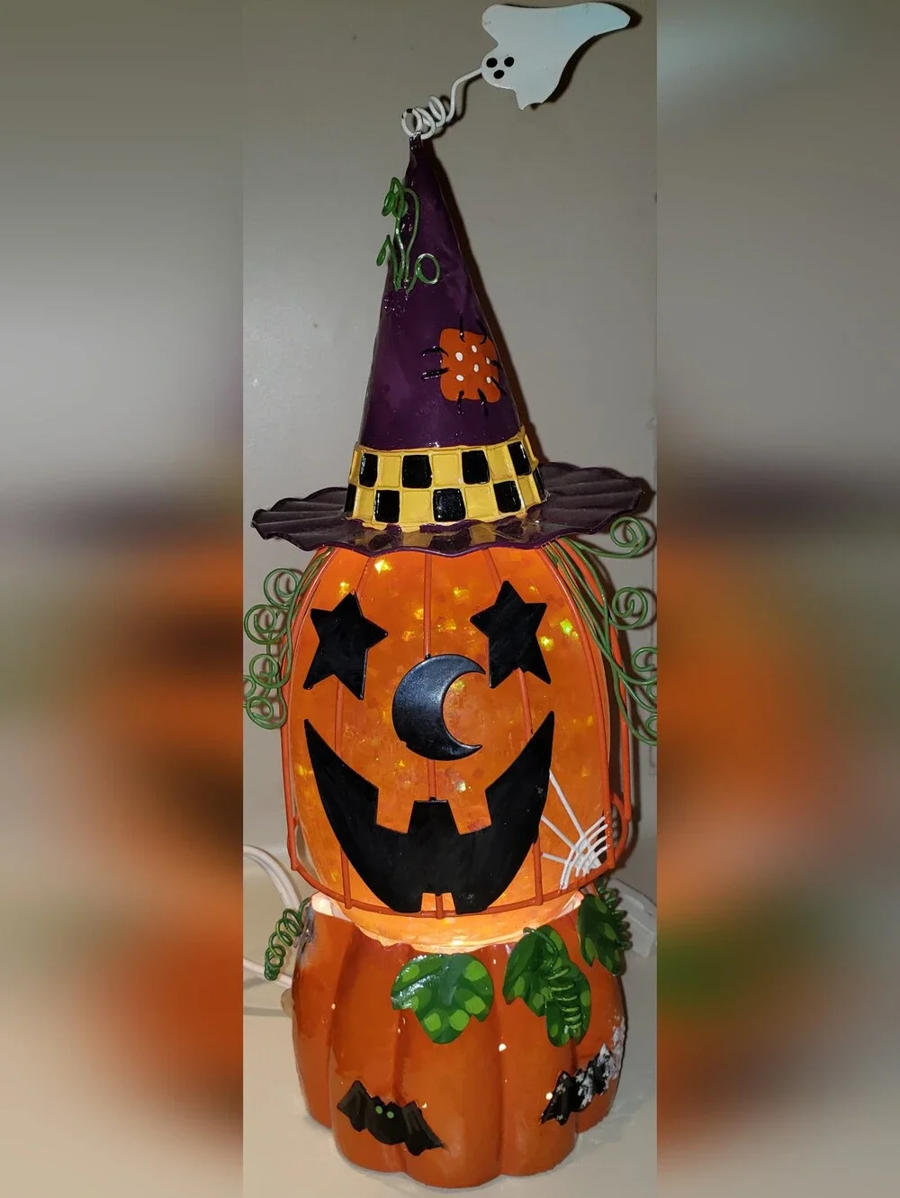Vintage JCPenny Home Collection Pumpkin Aqua Lamp